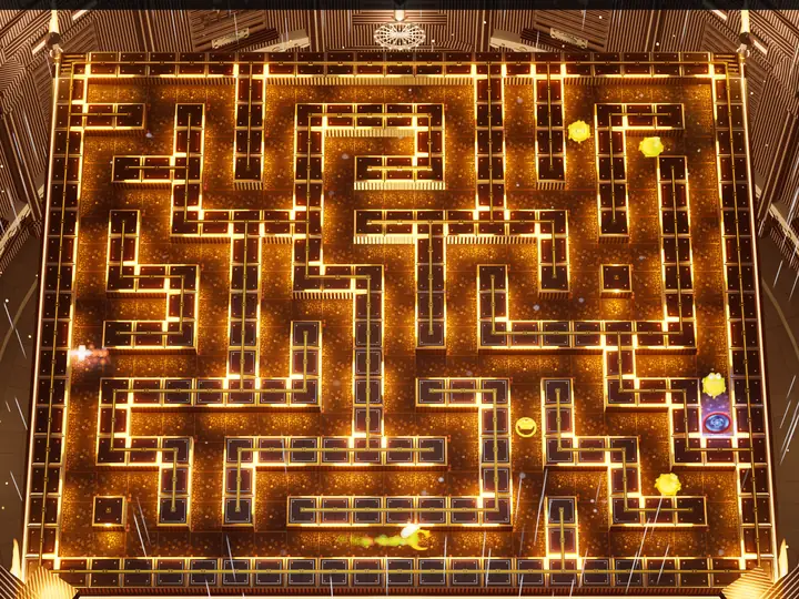 The 1970s maze in orange