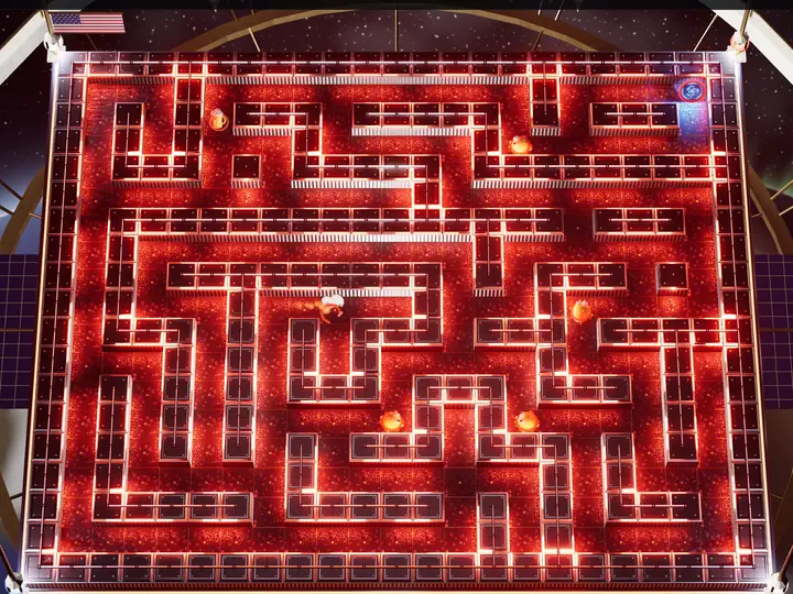 The 2030s maze in orbit, the Earth below