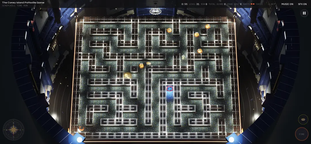 The golden key glowing in a white maze